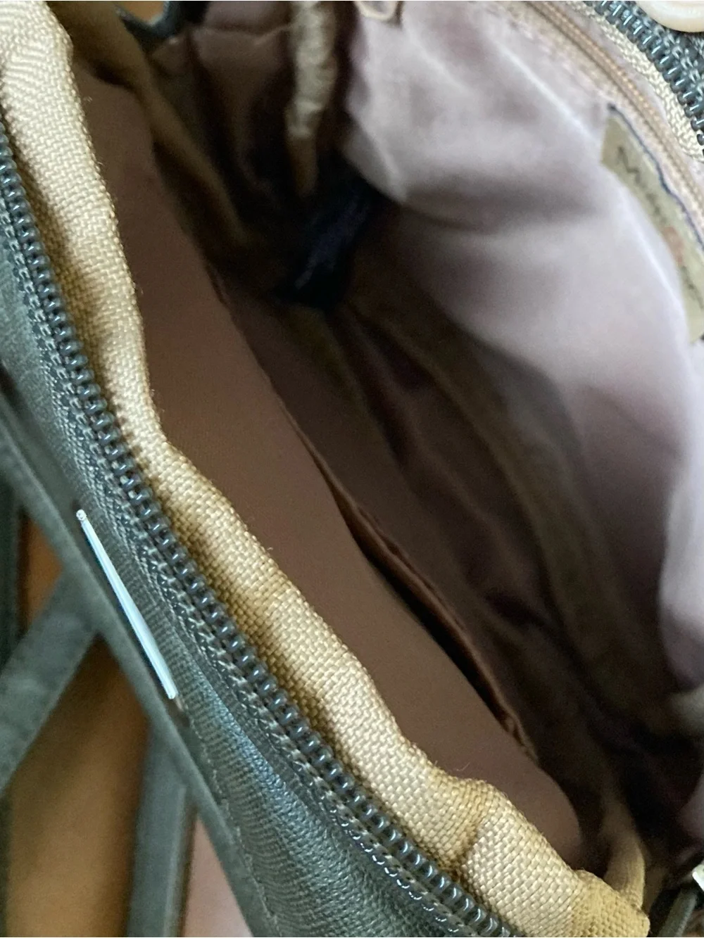 MultiSac Olive Green Crossbody Bag Mini Organizer Travel Purse EUC